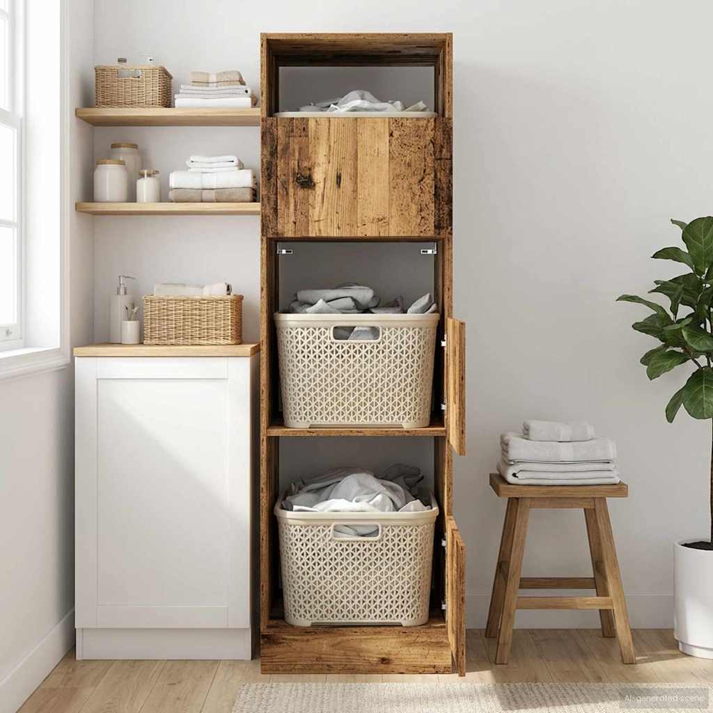 Wasmeubel met opslag met de deur Oudhout Bewerkt hout is nu te koop bij PeponiXL, paradijselijk wonen!