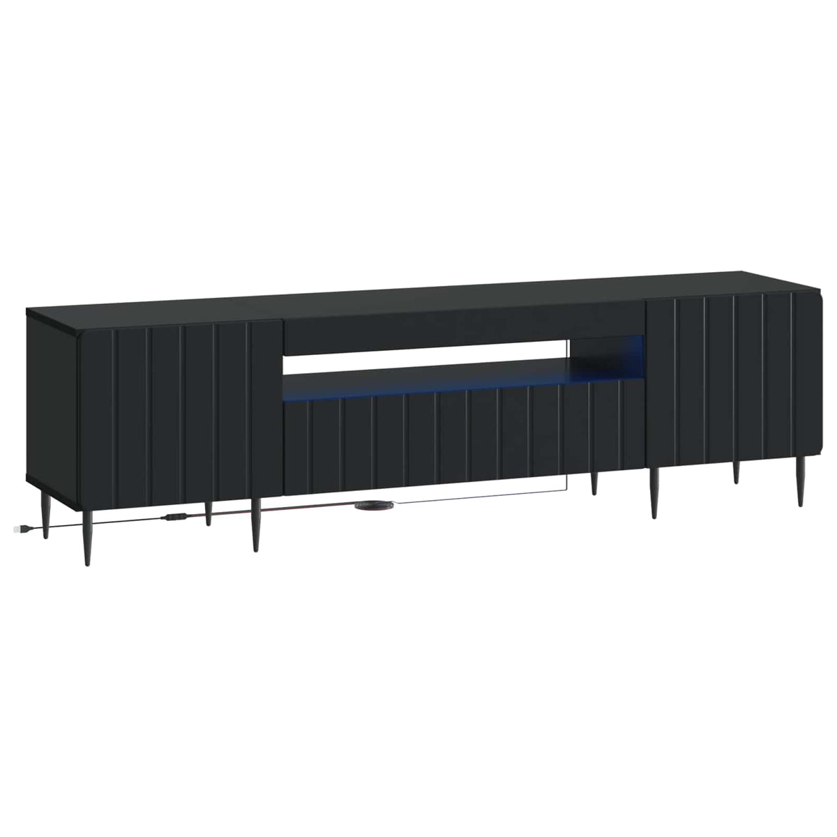 LED tv-meubel Zwart Bewerkt hout is nu te koop bij PeponiXL, paradijselijk wonen!