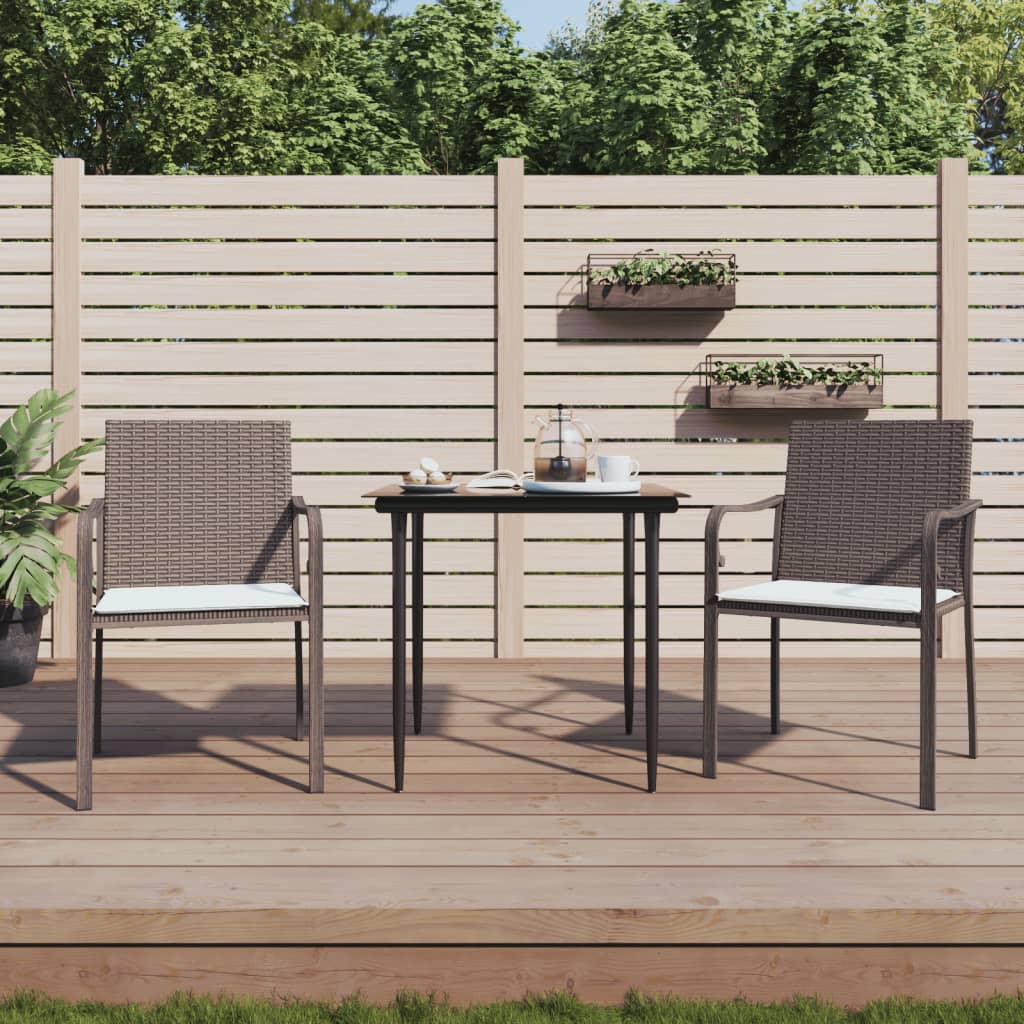 Tuinstoelen 2 st met kussens 56x59x84 cm poly rattan bruin is nu te koop bij PeponiXL, paradijselijk wonen!