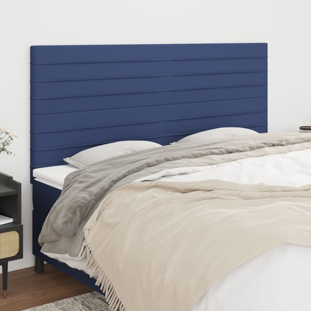 Hoofdbord blauw 160x5x118/128 cm stof is nu te koop bij PeponiXL, paradijselijk wonen!