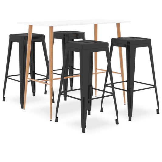 5-delige Barset wit en zwart is nu te koop bij PeponiXL, paradijselijk wonen!
