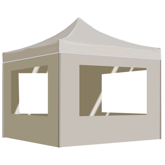 Partytent inklapbaar met wanden 3x3 m aluminium crème is nu te koop bij PeponiXL, paradijselijk wonen!