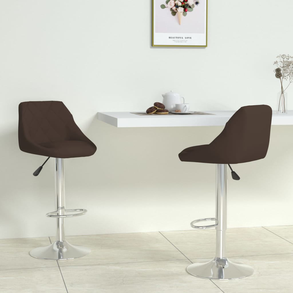 Barstoelen 2 st kunstleer bruin is nu te koop bij PeponiXL, paradijselijk wonen!
