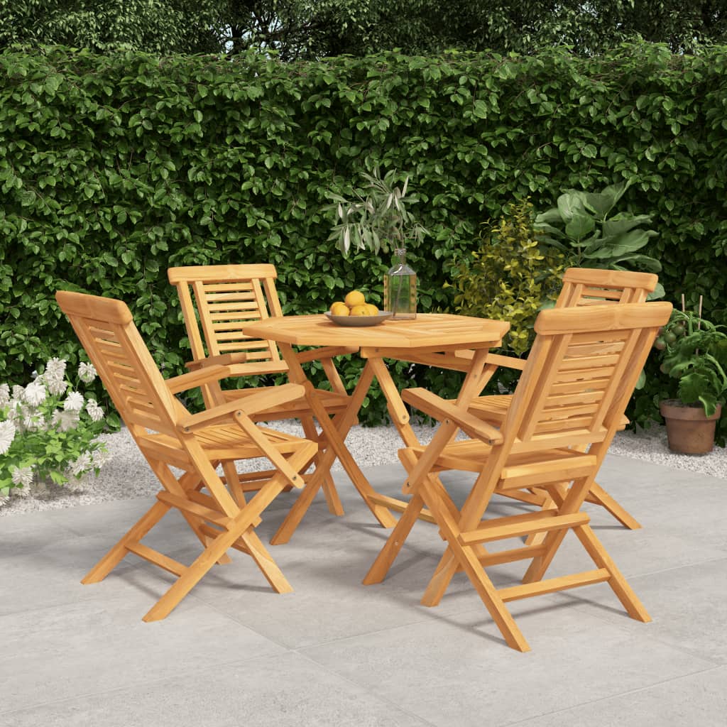5-delige Tuinset massief teakhout is nu te koop bij PeponiXL, paradijselijk wonen!