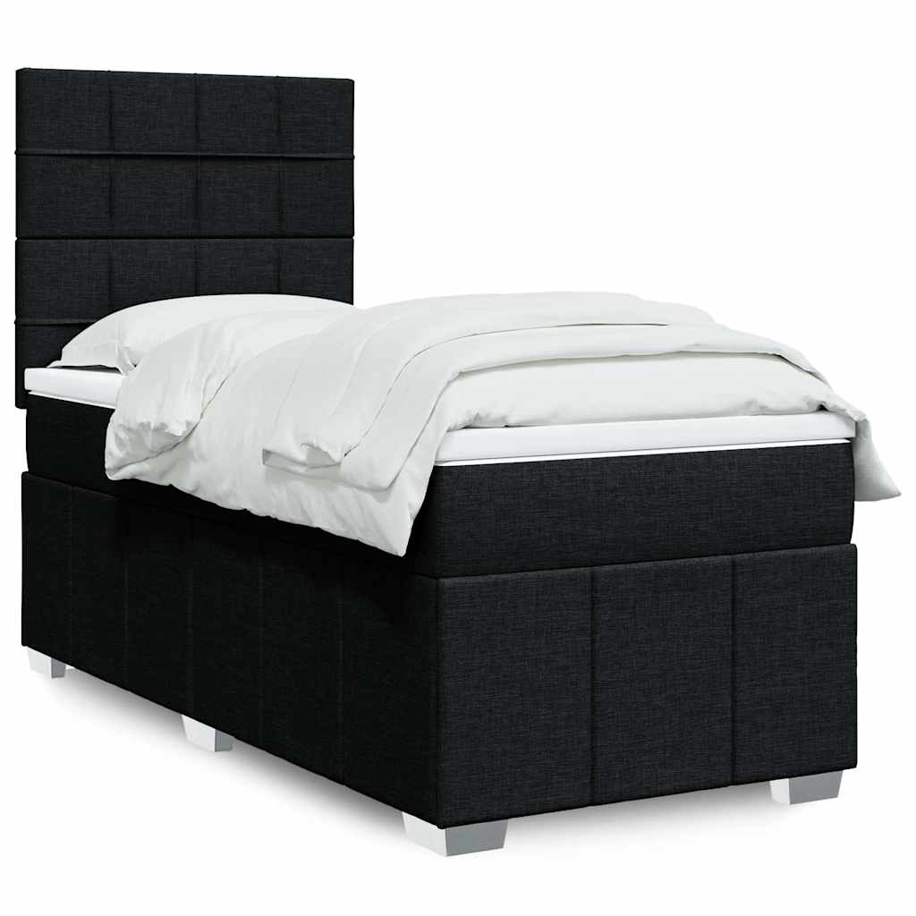 Boxspring met matras stof zwart 80x200 cm is nu te koop bij PeponiXL, paradijselijk wonen!