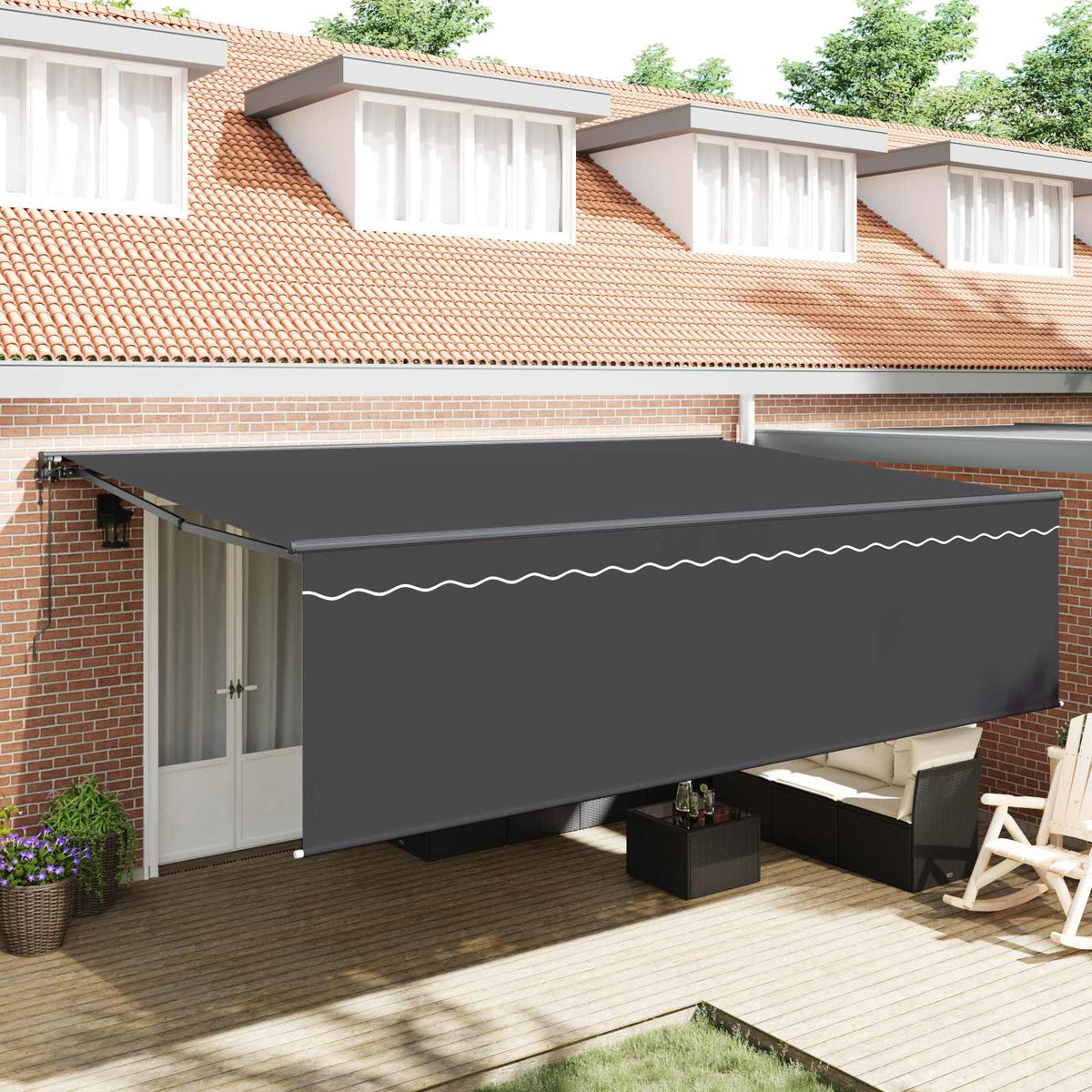 Inklapbaar Zonnescherm Antraciet 500 × 300 cm is nu te koop bij PeponiXL, paradijselijk wonen!
