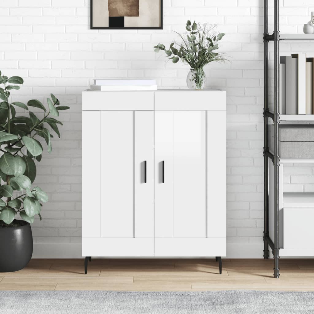 Dressoir 69,5x34x90 cm bewerkt hout hoogglans wit is nu te koop bij PeponiXL, paradijselijk wonen!