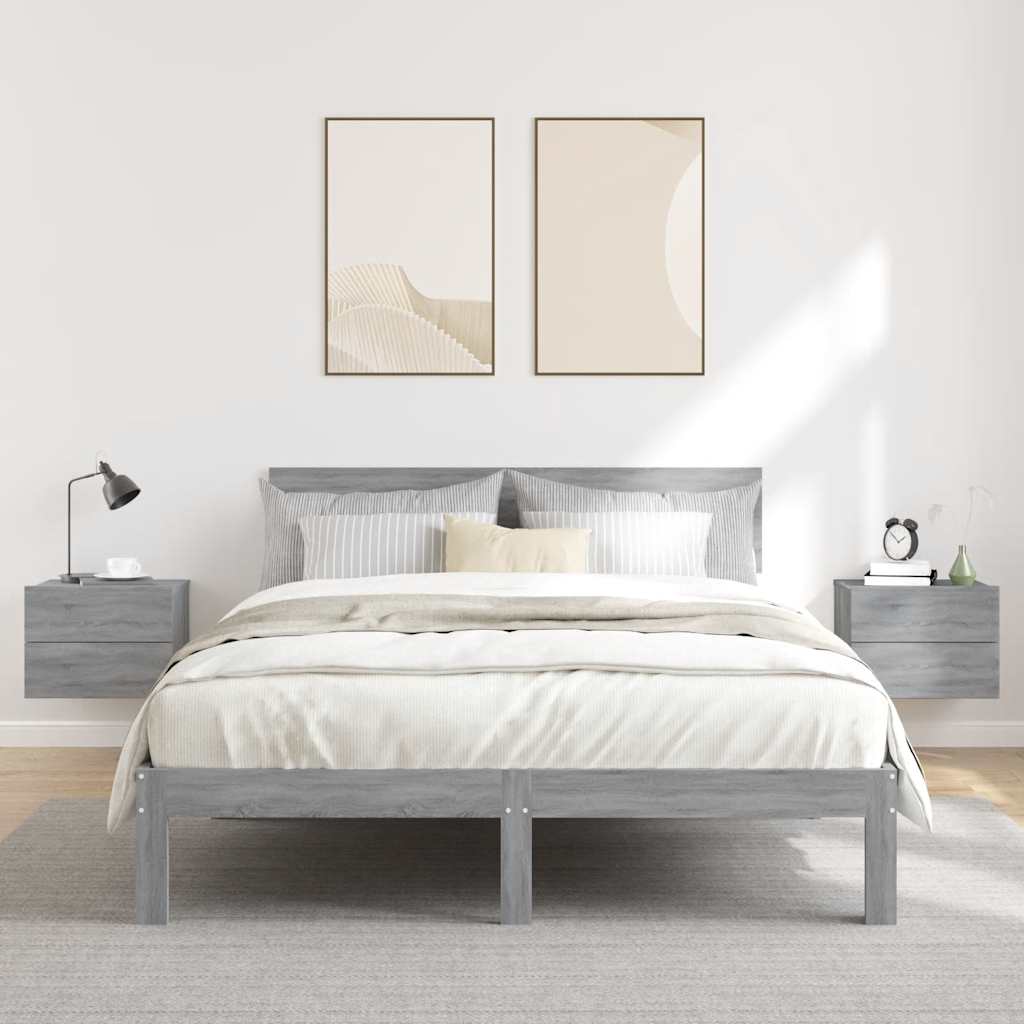 Nachtkastjes 2 st 40x30x30 cm bewerkt hout grijs sonoma eiken is nu te koop bij PeponiXL, paradijselijk wonen!