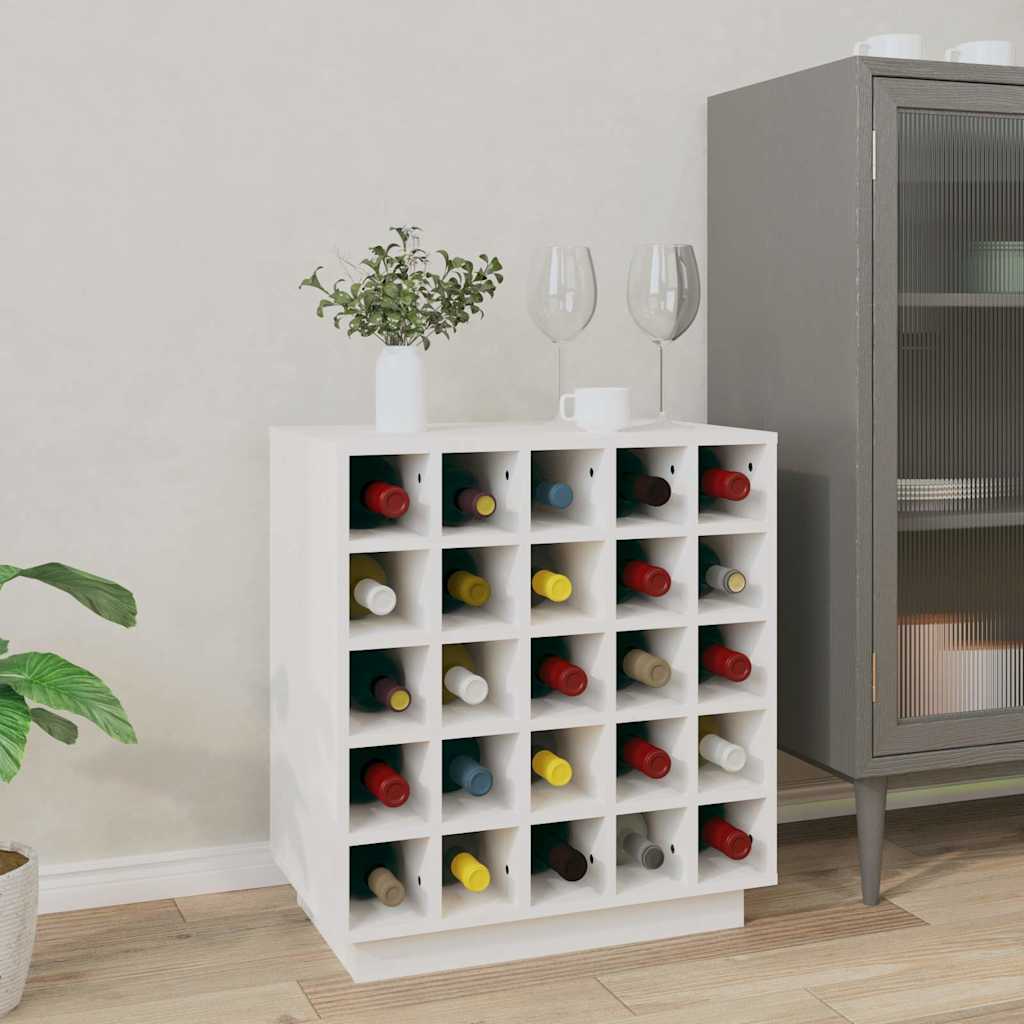 Wijnkast 55,5x34x61 cm massief grenenhout wit is nu te koop bij PeponiXL, paradijselijk wonen!