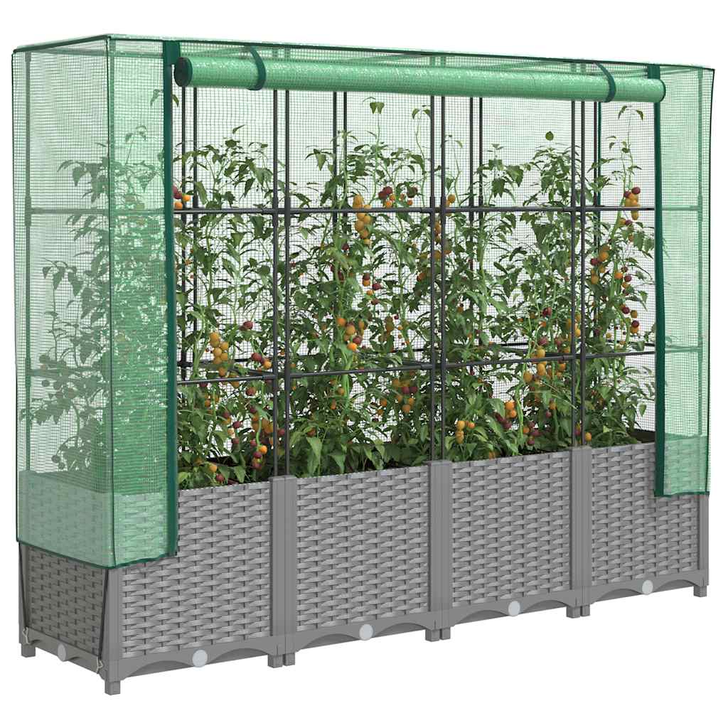Plantenbak verhoogd met kashoes 160x40x138 cm rattanlook is nu te koop bij PeponiXL, paradijselijk wonen!