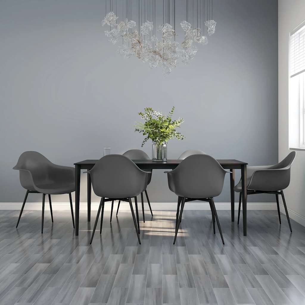 Eetkamerstoelen 6 st PP grijs is nu te koop bij PeponiXL, paradijselijk wonen!