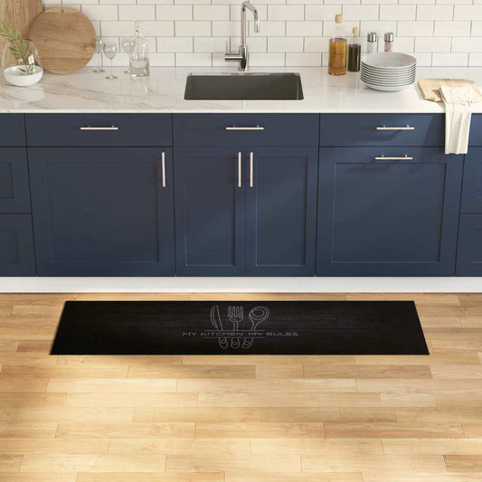 Keuken Vloerkleed Bestek Zwart 150 x 45 cm Fluweel is nu te koop bij PeponiXL, paradijselijk wonen!