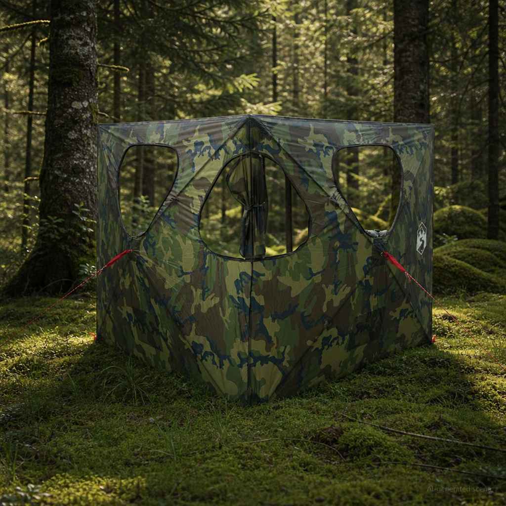 Jacht Tent Camouflage 145 x 145 x 150 cm Polyester en staal is nu te koop bij PeponiXL, paradijselijk wonen!