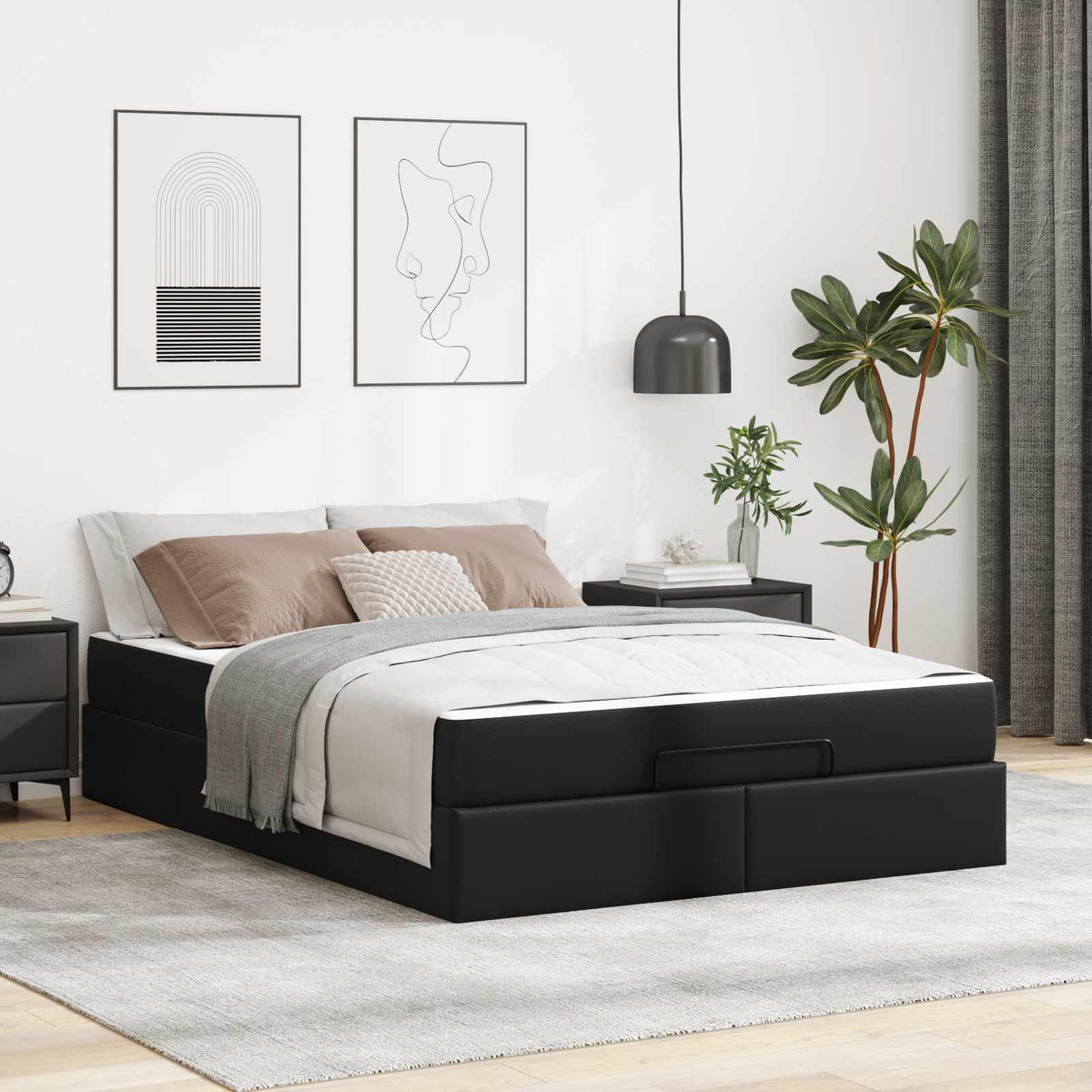 Bedframe met matras Anders 2 pcs Zwart PVC is nu te koop bij PeponiXL, paradijselijk wonen!