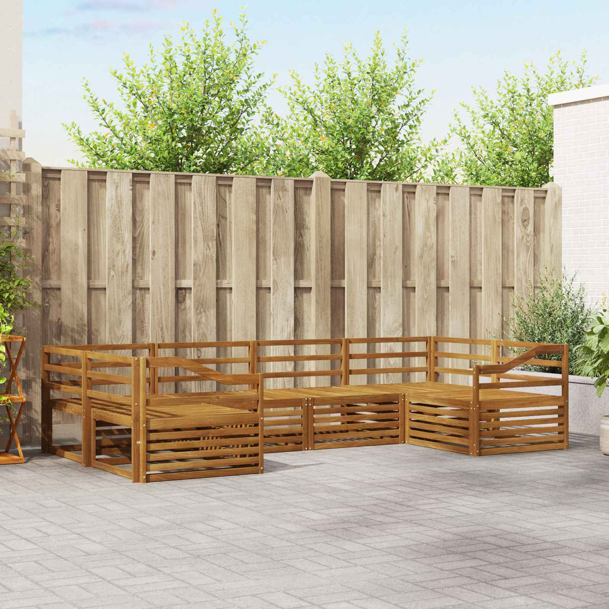 Buiten bankenset 6 pcs Naturel is nu te koop bij PeponiXL, paradijselijk wonen!