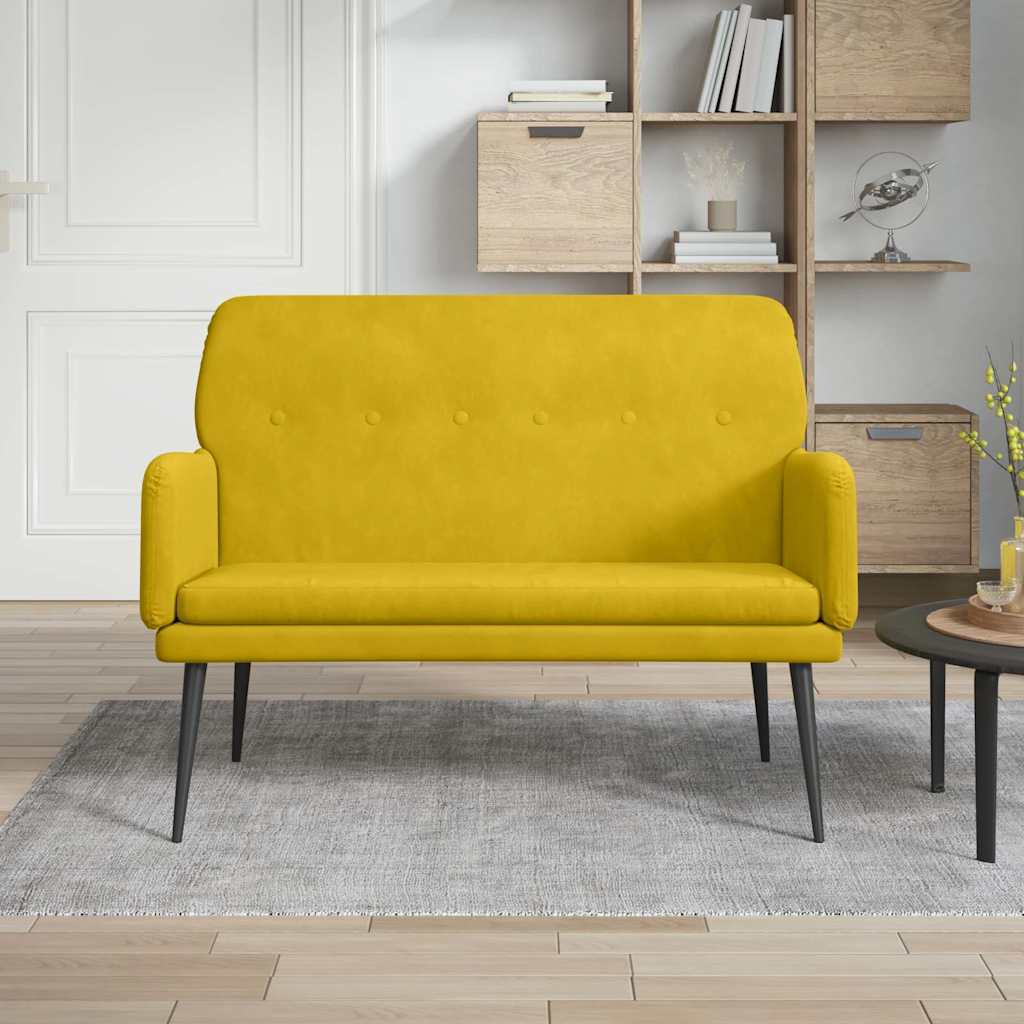 Bankje 108x79x79 cm fluweel geel is nu te koop bij PeponiXL, paradijselijk wonen!