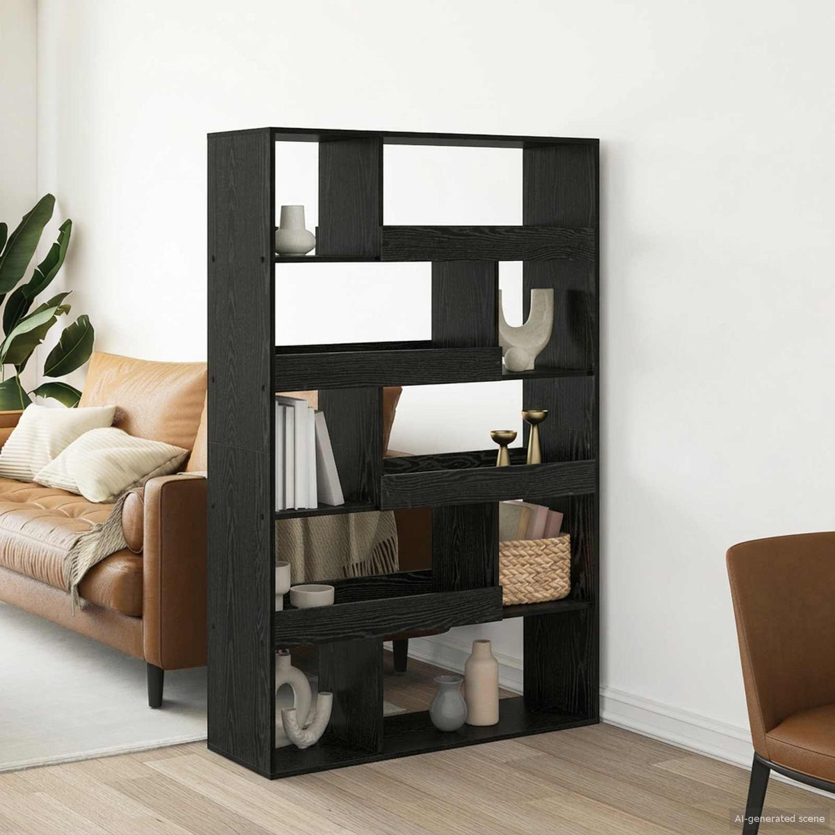 Boekenplank Zwart eiken 100 x 33 x 156,5 cm Bewerkt hout is nu te koop bij PeponiXL, paradijselijk wonen!