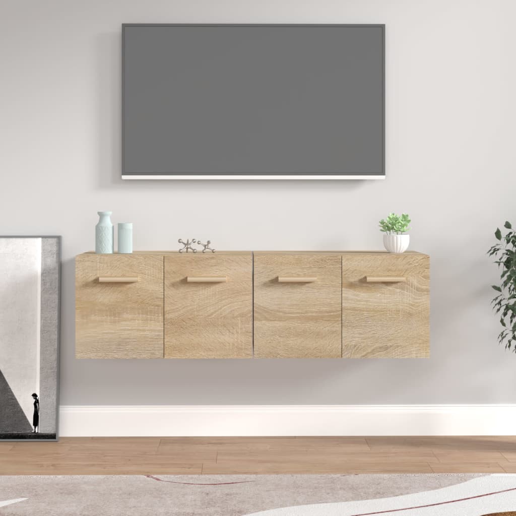 Wandkasten 2 st 60x36,5x35 cm bewerkt hout sonoma eikenkleurig is nu te koop bij PeponiXL, paradijselijk wonen!