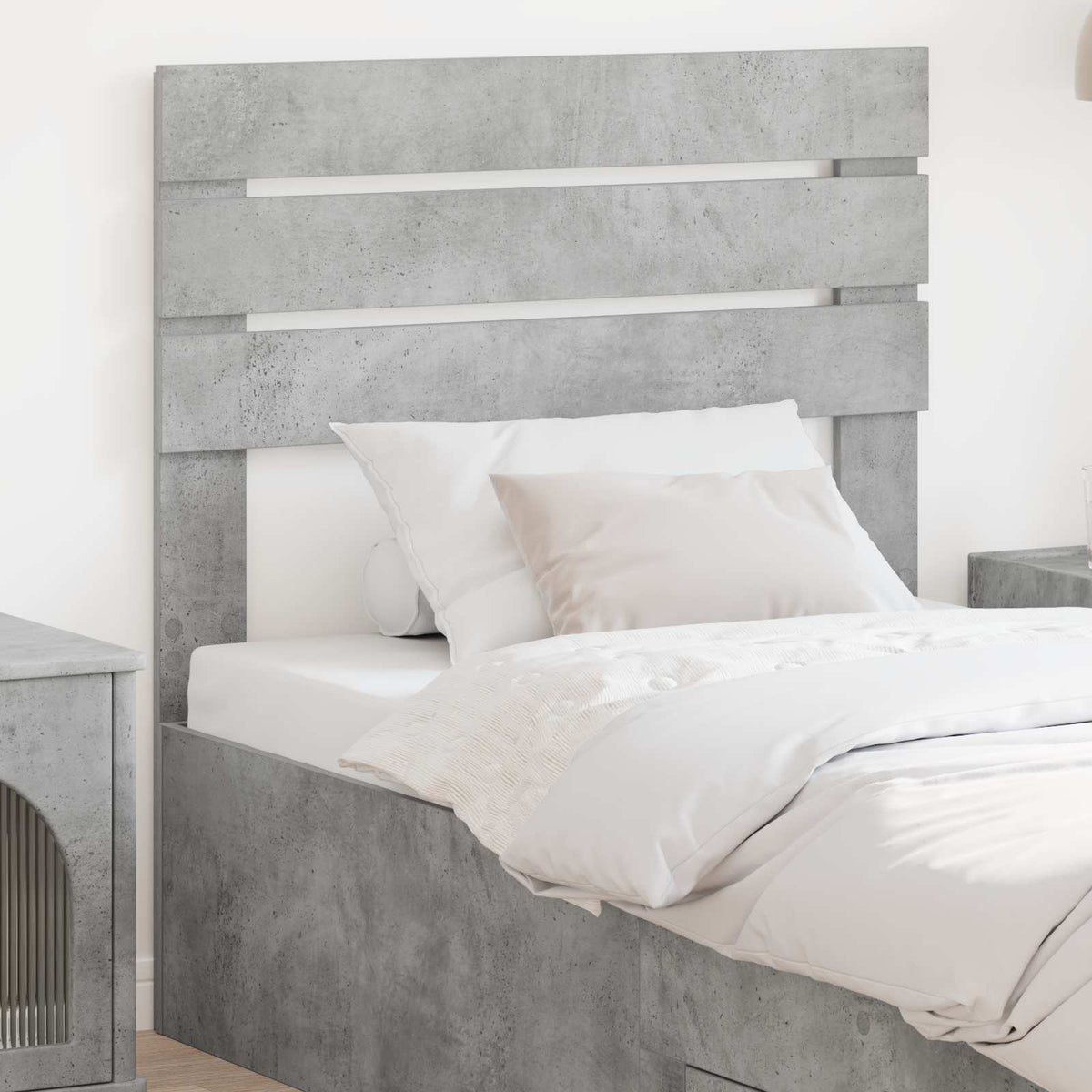 Hoofdbord Beton Grijs Bewerkt hout is nu te koop bij PeponiXL, paradijselijk wonen!