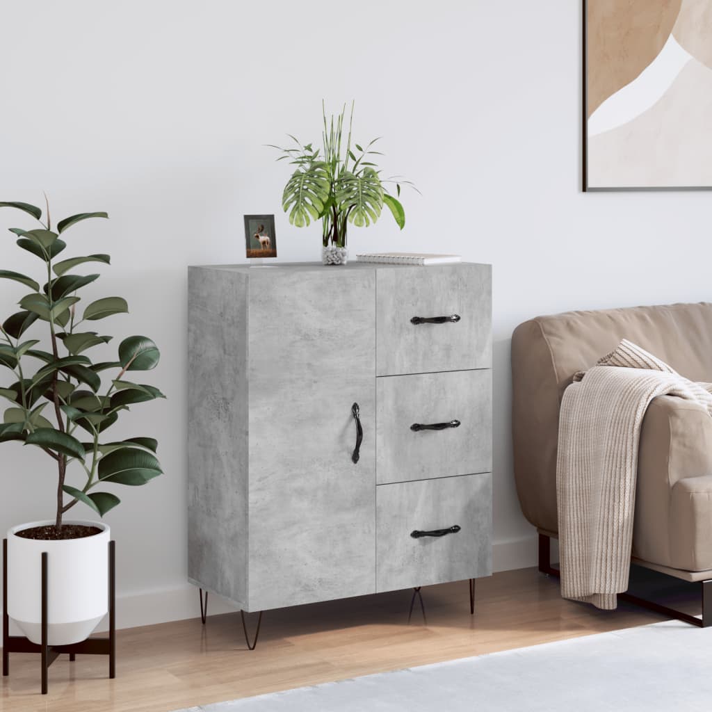 Dressoir 69,5x34x90 cm bewerkt hout betongrijs is nu te koop bij PeponiXL, paradijselijk wonen!