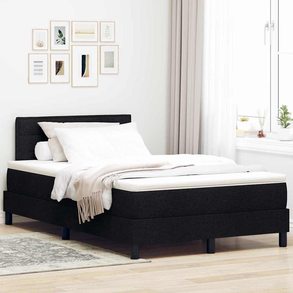 Boxspringbed met hoofdeinde Zwart 120 x 190 cm Stof is nu te koop bij PeponiXL, paradijselijk wonen!