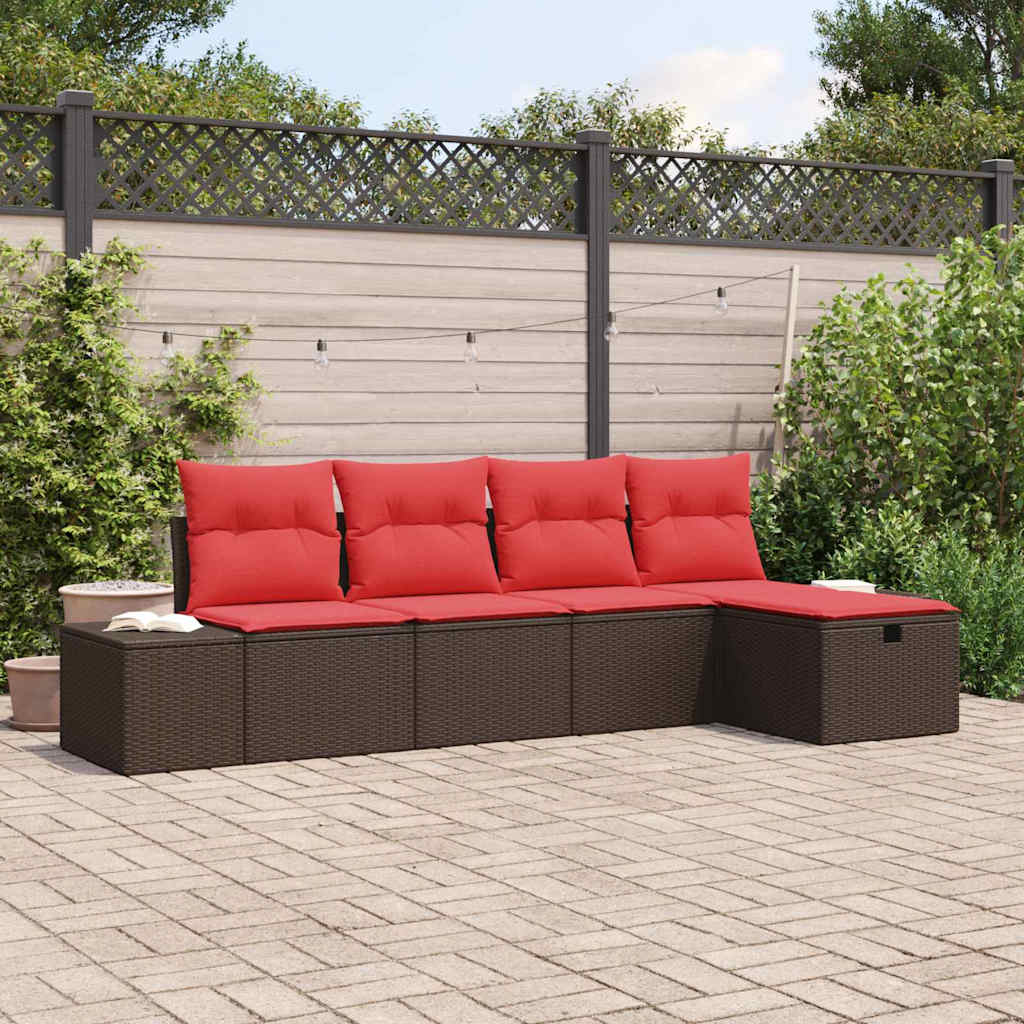 Bankstel 4 st poly rattan is nu te koop bij PeponiXL, paradijselijk wonen!