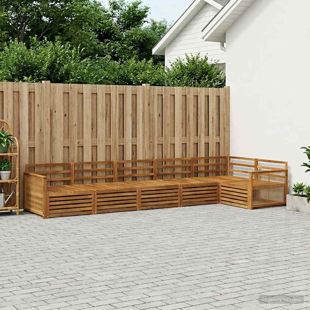 Buiten bankenset 6 pcs Naturel Massief Acaciahout is nu te koop bij PeponiXL, paradijselijk wonen!