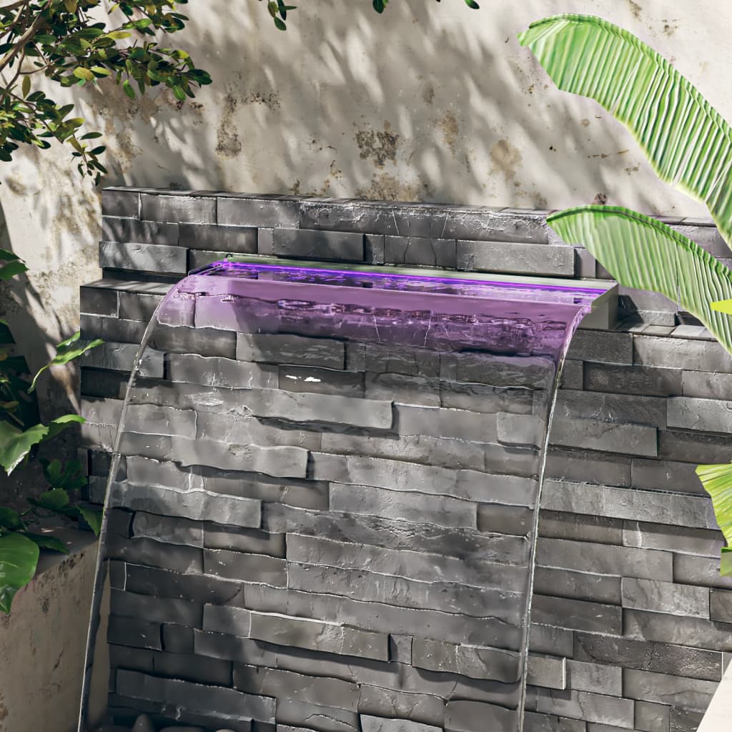 Watervaloverlaat met RGB LED's 90 cm roestvrij staal is nu te koop bij PeponiXL, paradijselijk wonen!