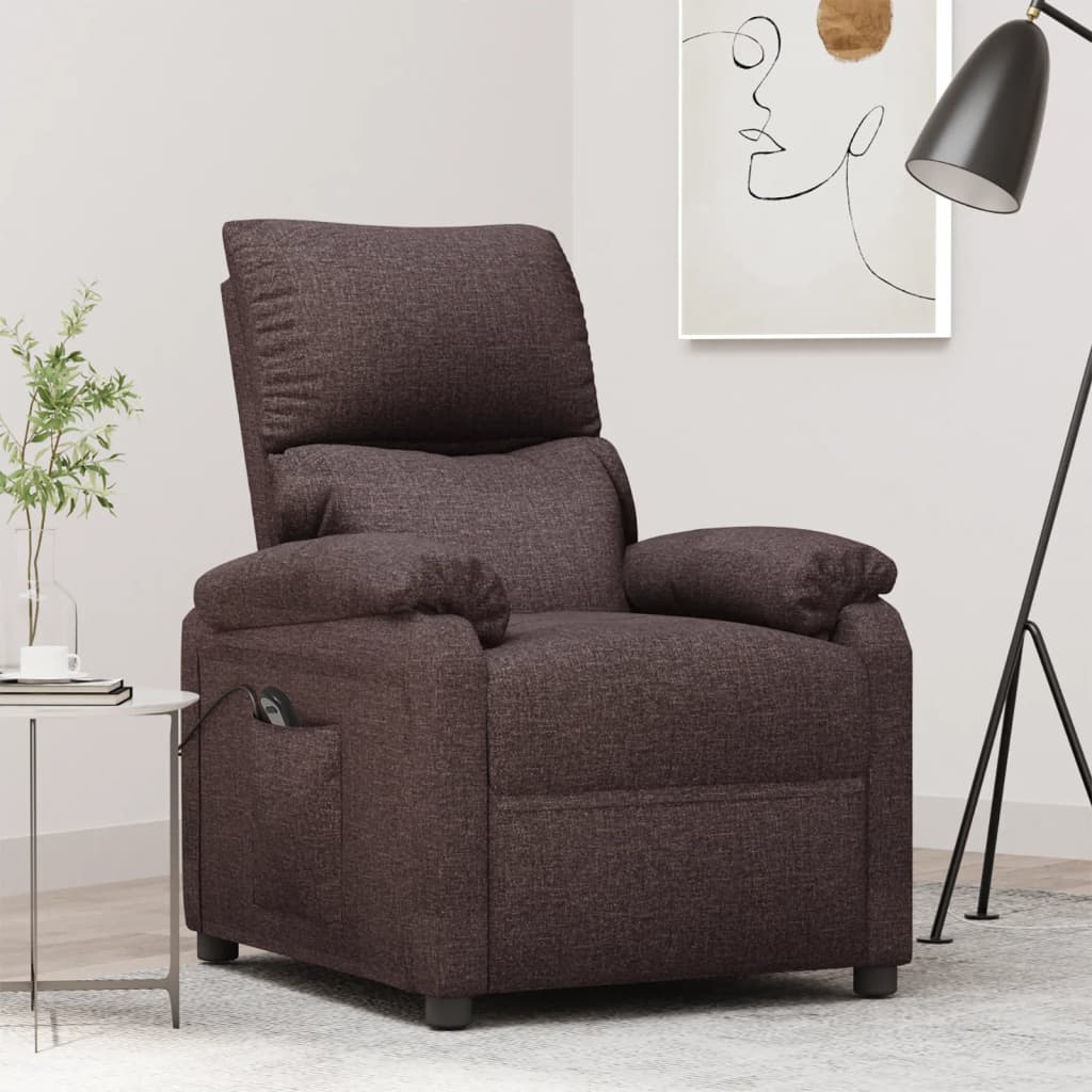 Fauteuil verstelbaar elektrisch stof donkerbruin is nu te koop bij PeponiXL, paradijselijk wonen!