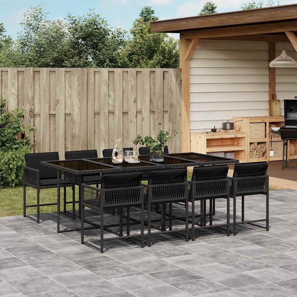 9-delige Tuinset poly rattan zwart is nu te koop bij PeponiXL, paradijselijk wonen!