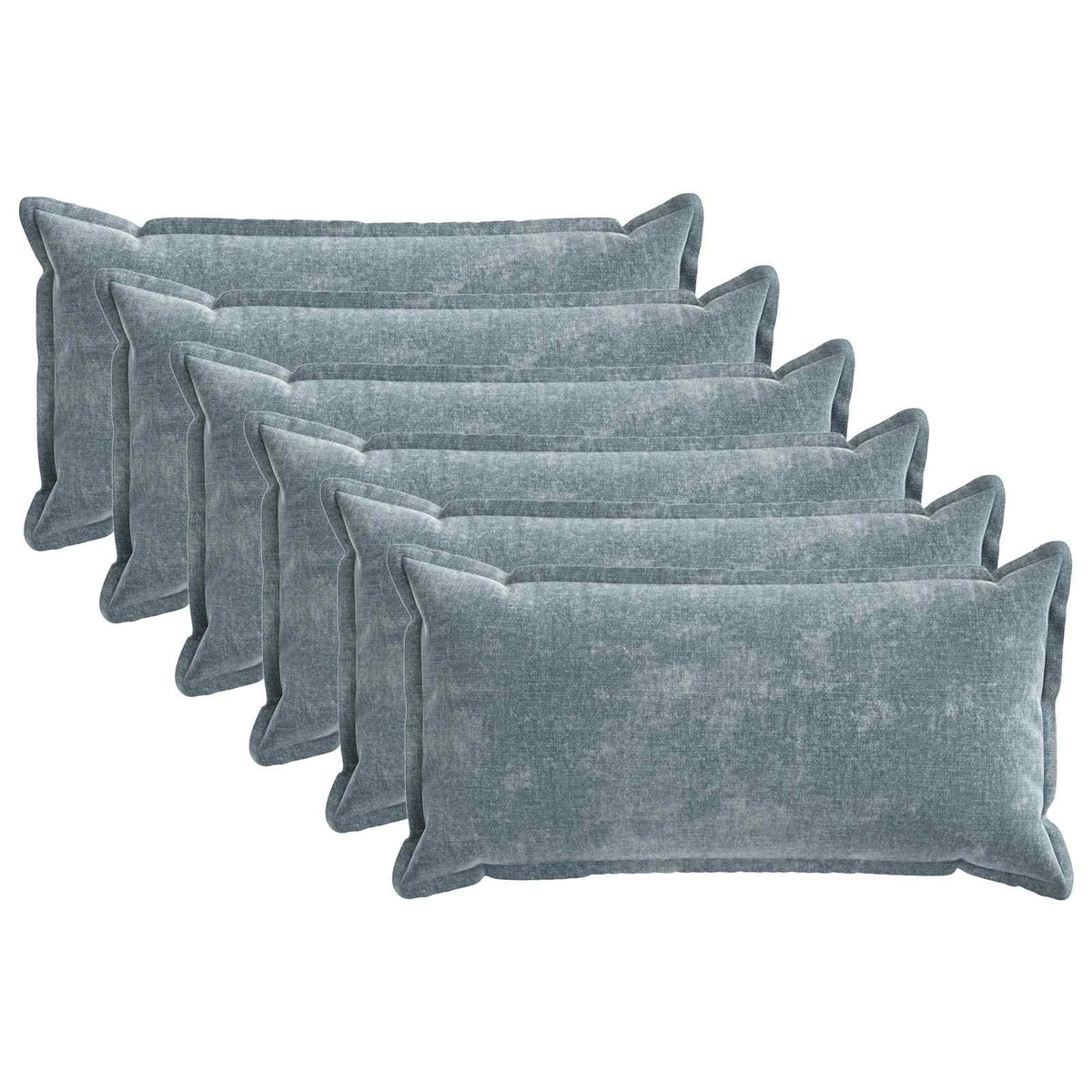 Kussensloop 6 st HOUTEN Lichtblauw 40 x 80 cm Chenille Stof is nu te koop bij PeponiXL, paradijselijk wonen!