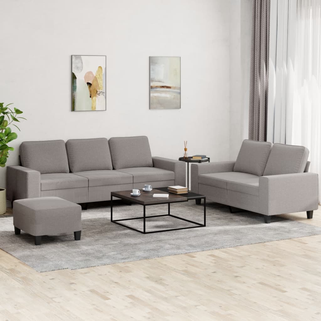 3-delige Loungeset stof taupe is nu te koop bij PeponiXL, paradijselijk wonen!