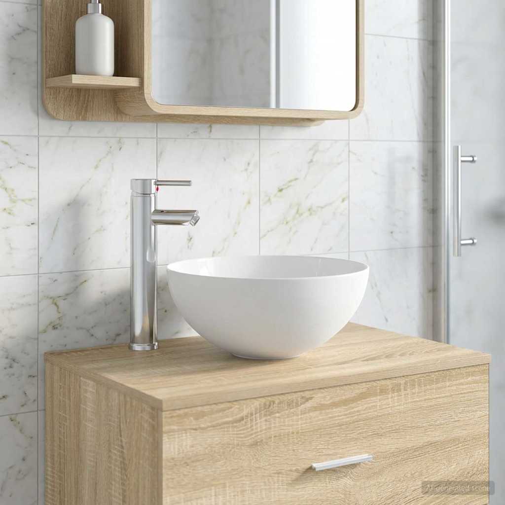 Badkamer Waskom Chroom 35,5 x 35,5 x 14,5 cm Metaal is nu te koop bij PeponiXL, paradijselijk wonen!