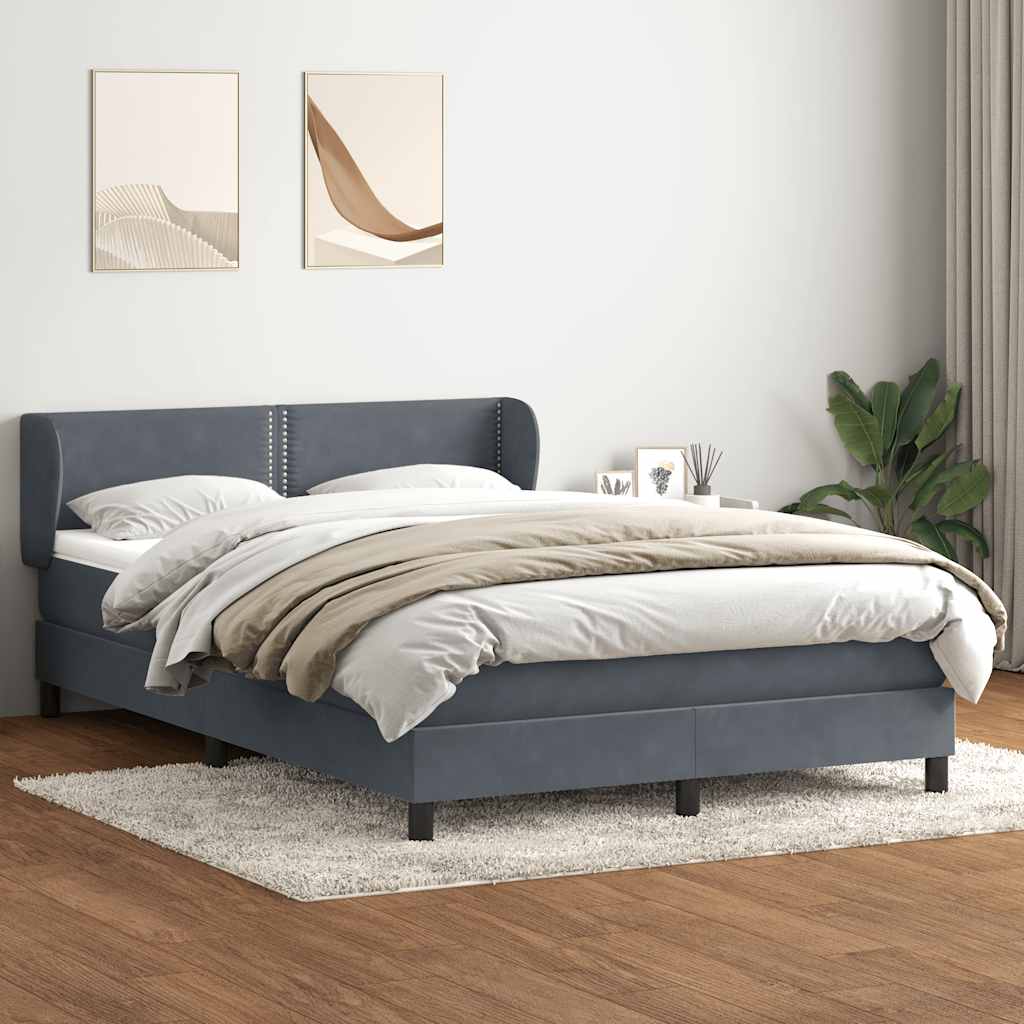 Boxspring met matras fluweel donkergrijs 160x210 cm is nu te koop bij PeponiXL, paradijselijk wonen!