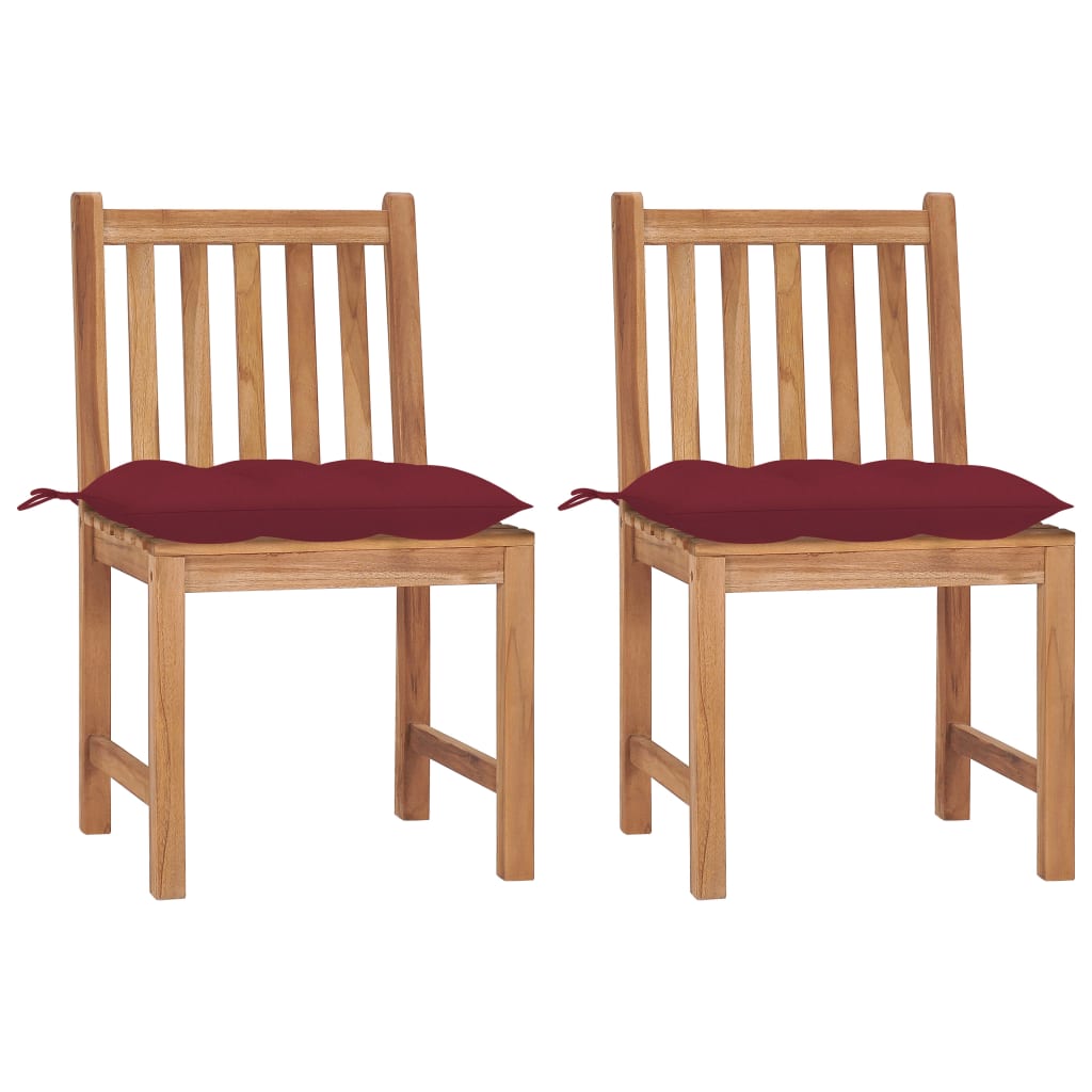 Tuinstoelen 2 st met kussens massief teakhout is nu te koop bij PeponiXL, paradijselijk wonen!