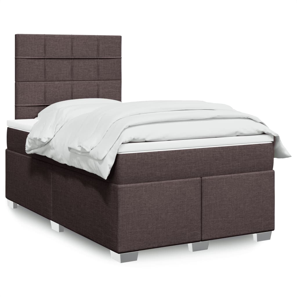 Boxspring met matras stof donkerbruin 120x190 cm is nu te koop bij PeponiXL, paradijselijk wonen!
