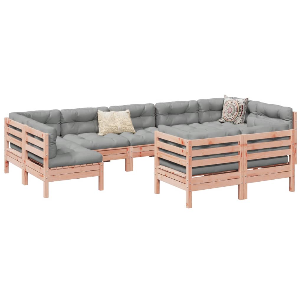 9-delige Loungeset met kussens massief douglas vurenhout is nu te koop bij PeponiXL, paradijselijk wonen!