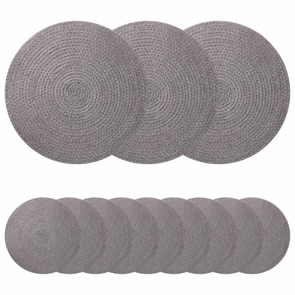 Jute placematten 12 st Grijs 100% Tossa Jute is nu te koop bij PeponiXL, paradijselijk wonen!