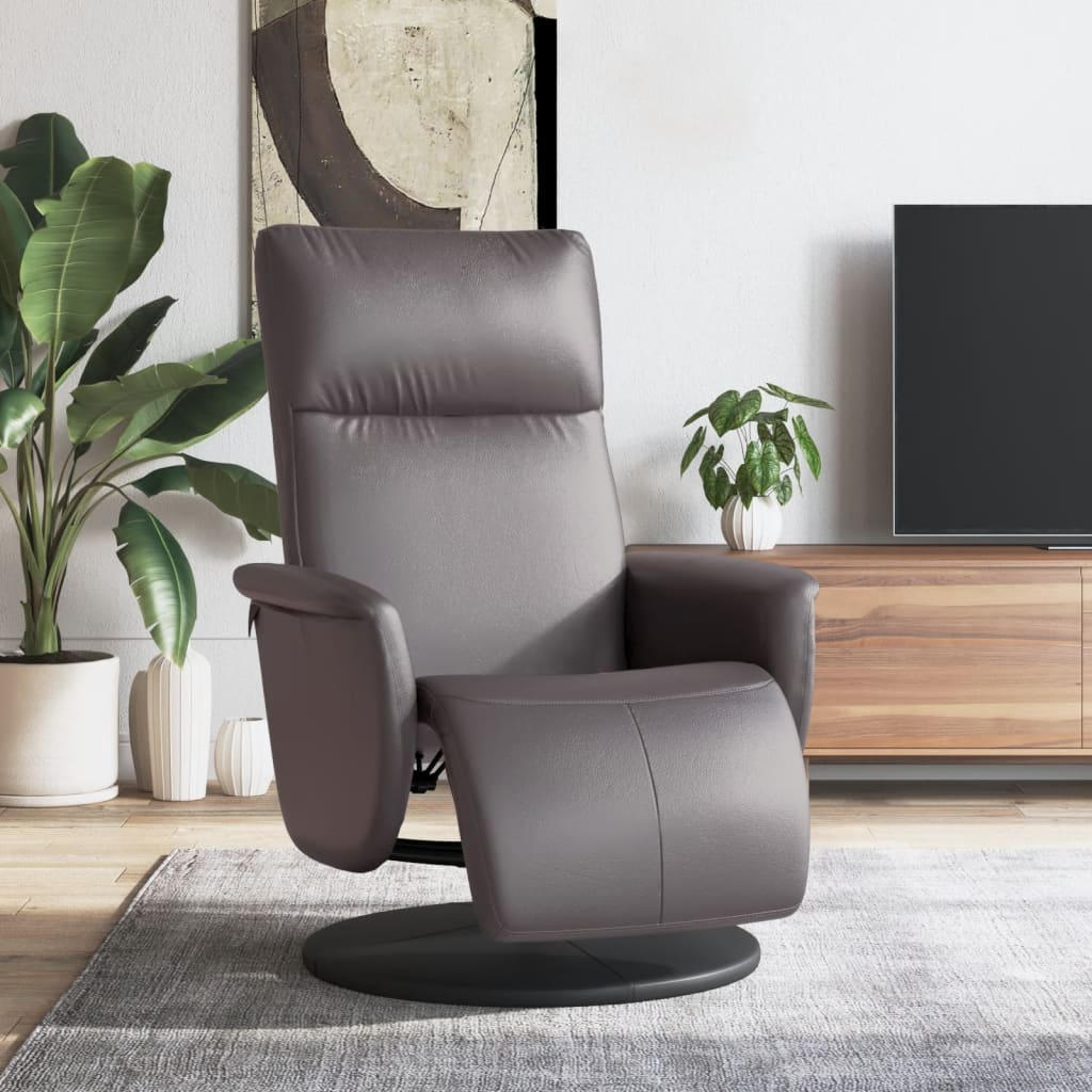 Fauteuil verstelbaar met voetensteun kunstleer grijs is nu te koop bij PeponiXL, paradijselijk wonen!