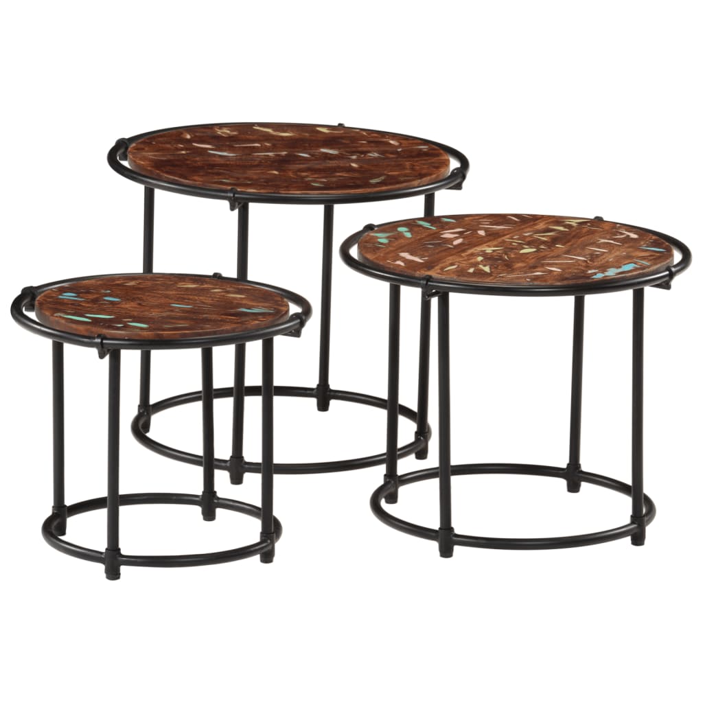 Tafeltjesset 3 st massief gerecycled hout is nu te koop bij PeponiXL, paradijselijk wonen!