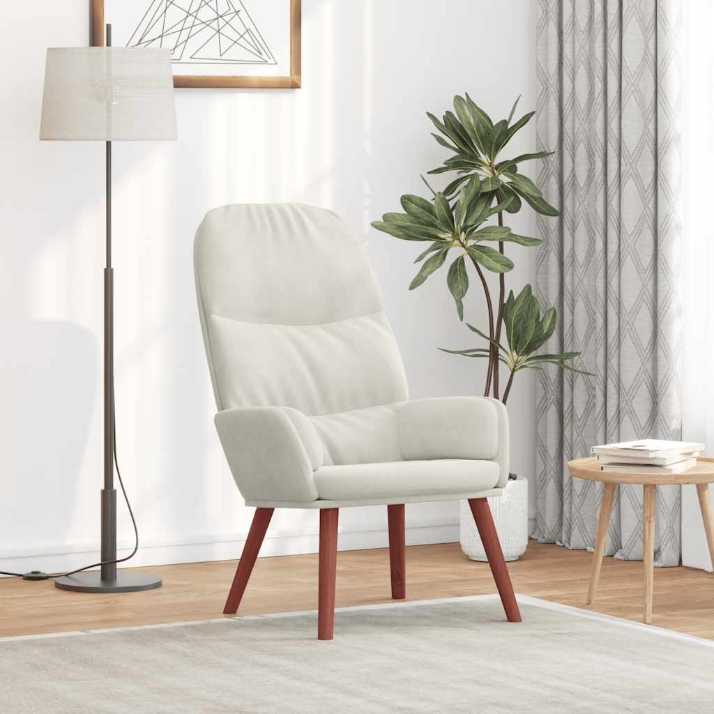 Relaxstoel fluweel crèmewit is nu te koop bij PeponiXL, paradijselijk wonen!