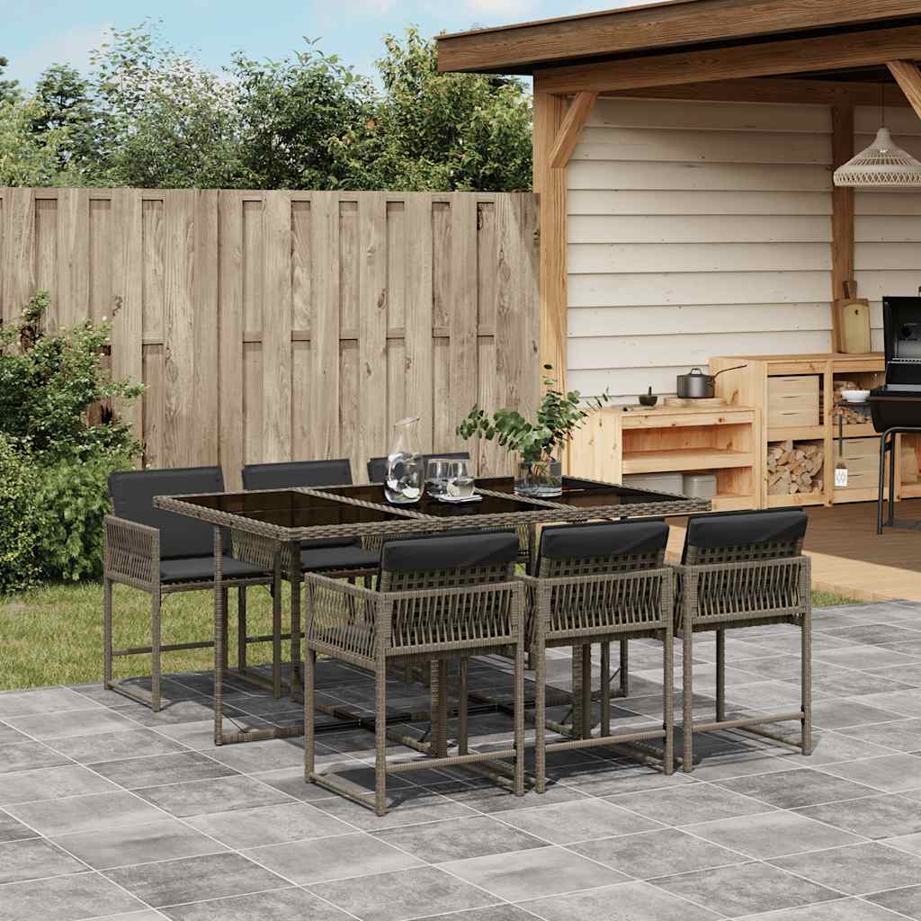 7-delige Tuinset met kussens poly rattan grijs is nu te koop bij PeponiXL, paradijselijk wonen!