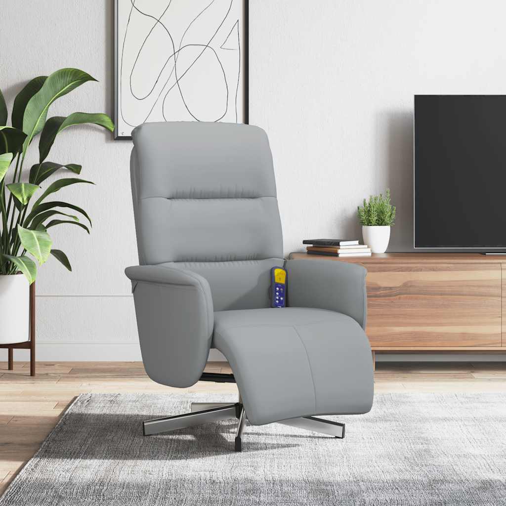 Massagestoel verstelbaar met voetensteun stof lichtgrijs is nu te koop bij PeponiXL, paradijselijk wonen!