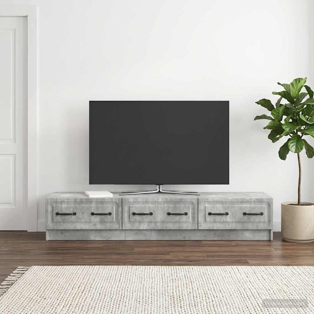 TV-kast met lade Betongrijs 147 x 34,5 x 27 cm Bewerkt hout is nu te koop bij PeponiXL, paradijselijk wonen!