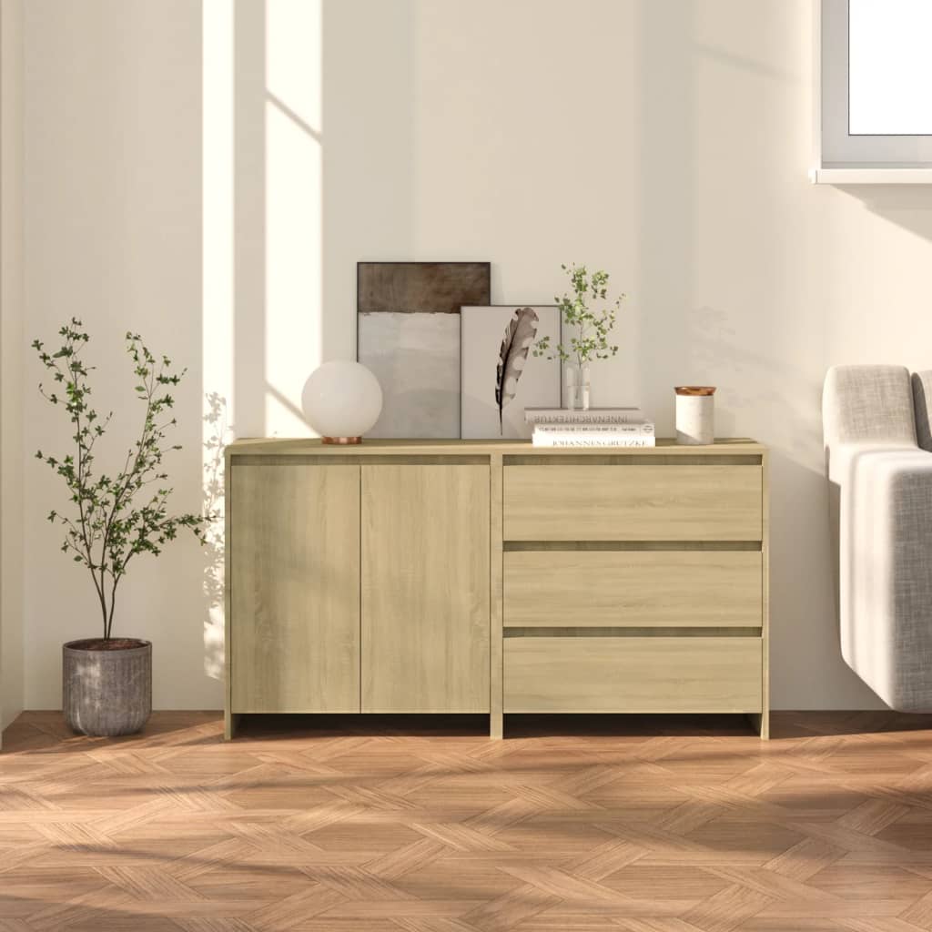 2 st Dressoirs bewerkt hout sonoma eikenkleurig is nu te koop bij PeponiXL, paradijselijk wonen!