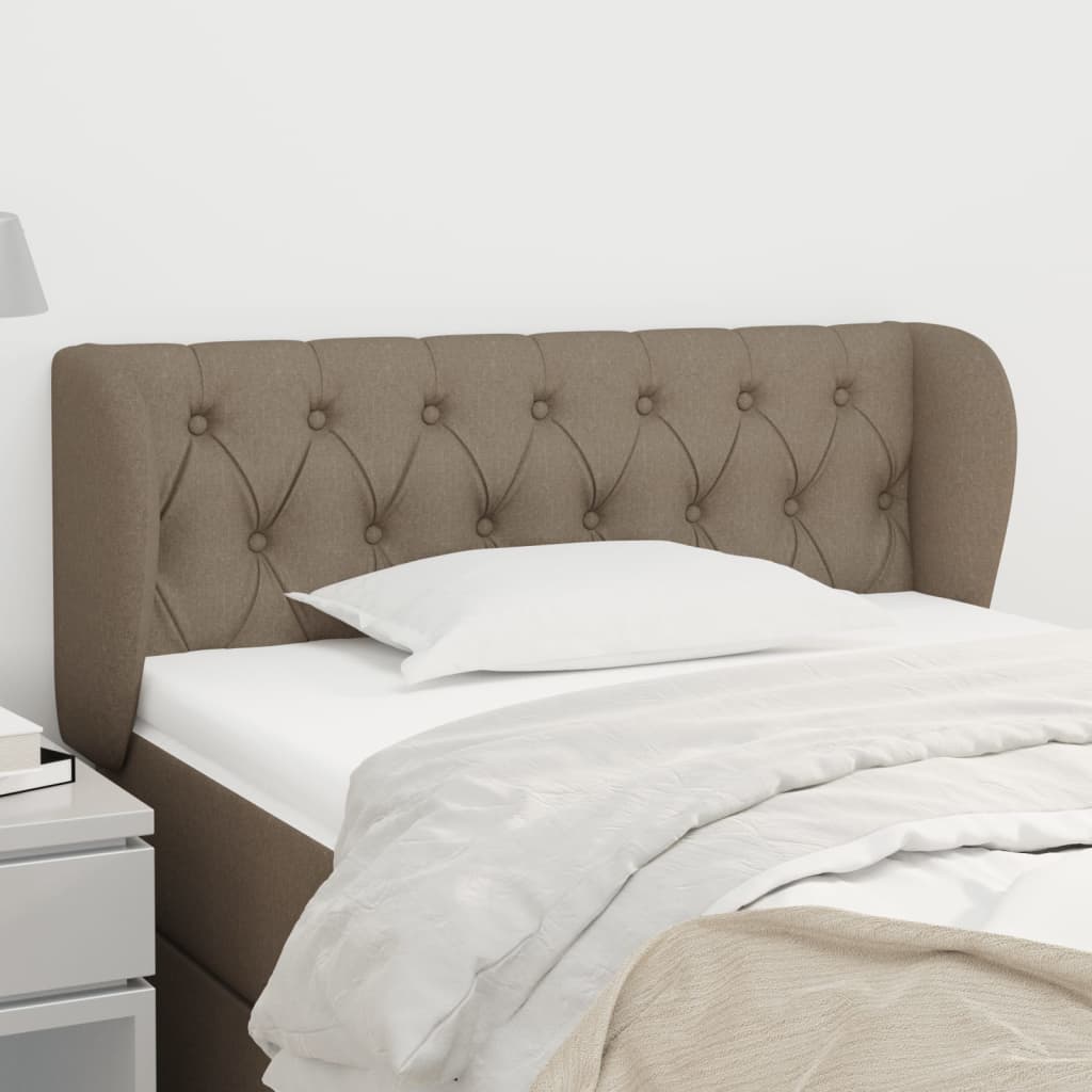 Hoofdbord met randen 93x23x78/88 cm stof taupe is nu te koop bij PeponiXL, paradijselijk wonen!