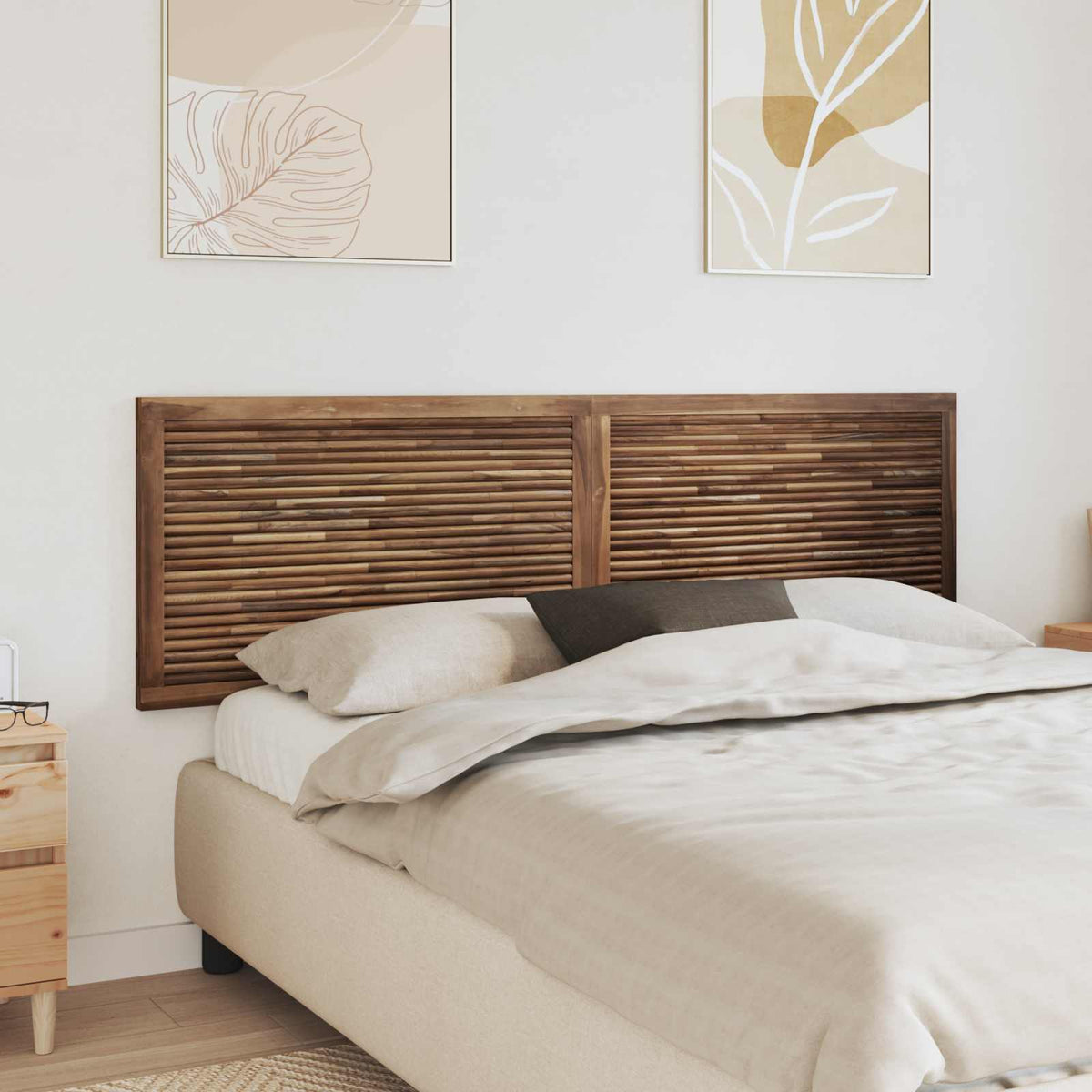 Hoofdbord Wandgemonteerd Naturel 180 cm Massief Teakhout is nu te koop bij PeponiXL, paradijselijk wonen!