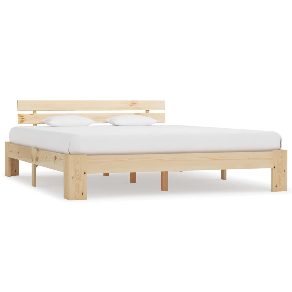 Bedframe met hoofdbord massief grenenhout 160x200 cm is nu te koop bij PeponiXL, paradijselijk wonen!