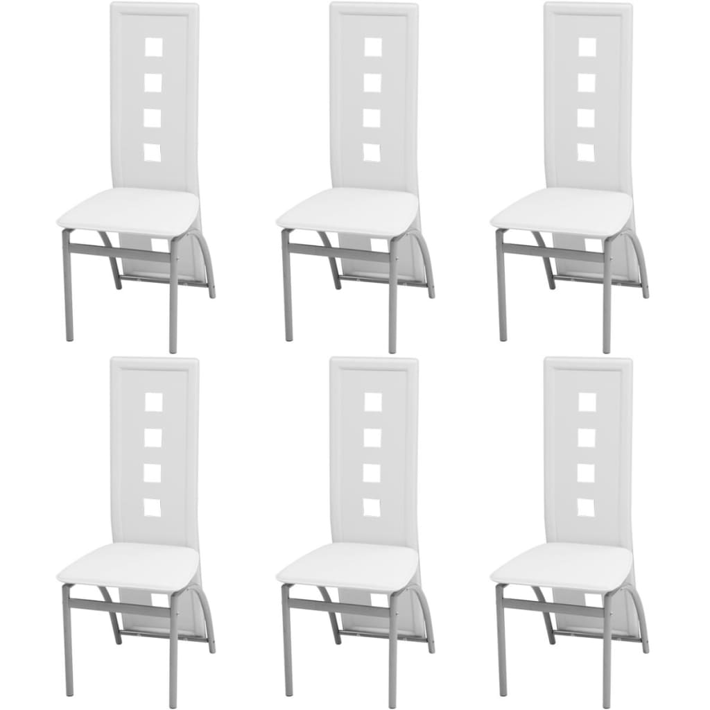 Eetkamerstoelen 6 st kunstleer wit is nu te koop bij PeponiXL, paradijselijk wonen!