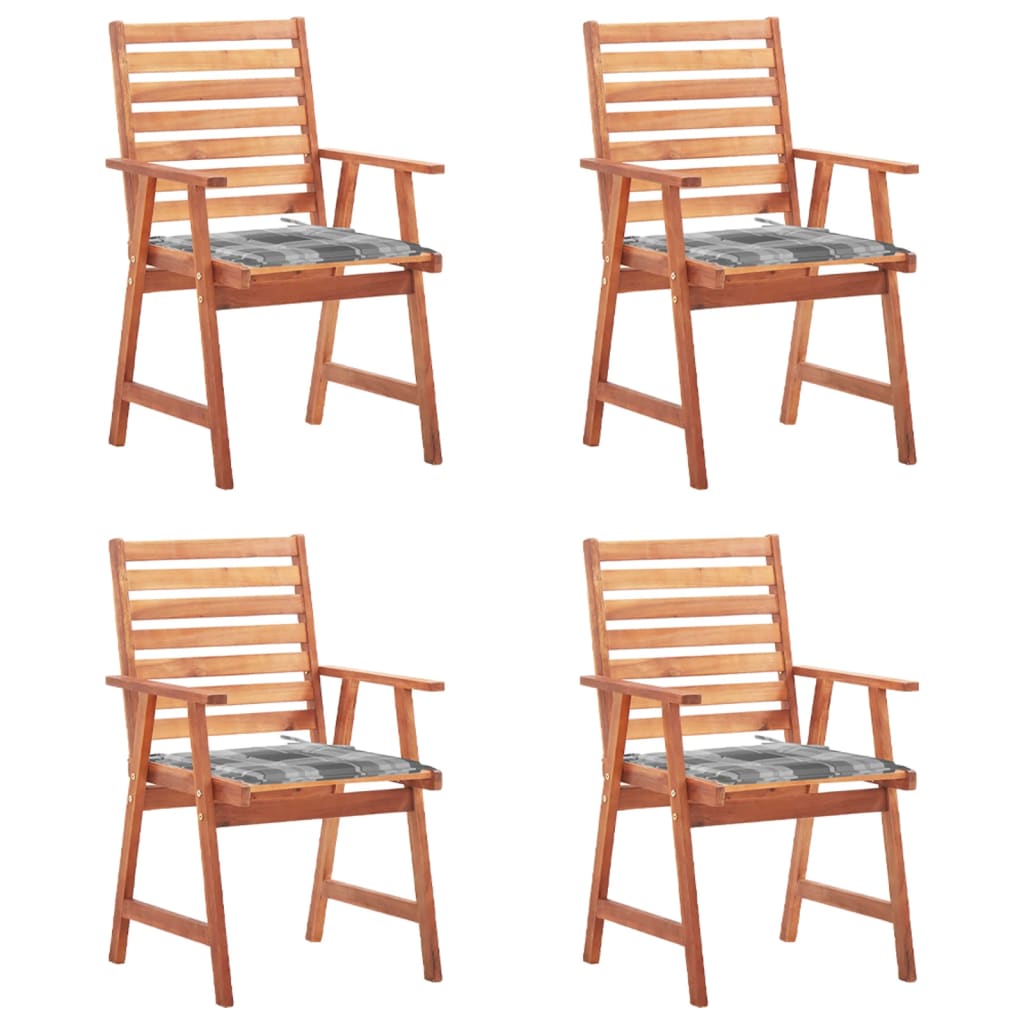 Tuinstoelen 4 st met kussens massief acaciahout is nu te koop bij PeponiXL, paradijselijk wonen!